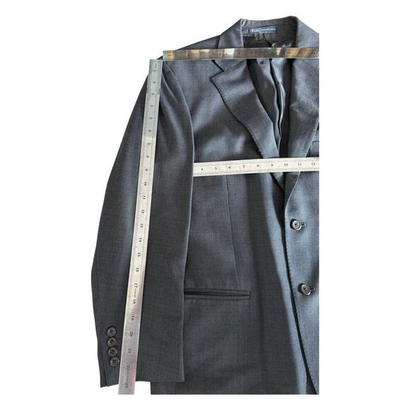 Vintage Polo Ralph Lauren 40R Grey Blazer Sport Coat Virgin Wool - Picture 9 of 13